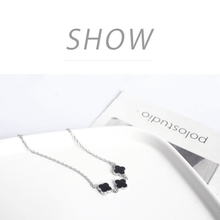 Load image into Gallery viewer, 925 Sterling Silver Shinning Bracelet For Women With Black Clover Shape