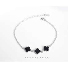 Load image into Gallery viewer, 925 Sterling Silver Shinning Bracelet For Women With Black Clover Shape
