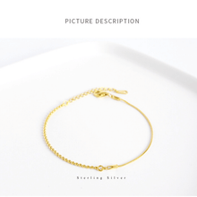Load image into Gallery viewer, 925 Sterling Golden Silver Shinning Bracelet For Women With Simple Parttern

