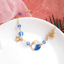 Load image into Gallery viewer, 925 Sterling Silver Shinning Bracelet Blue Tiny Waves Icon

